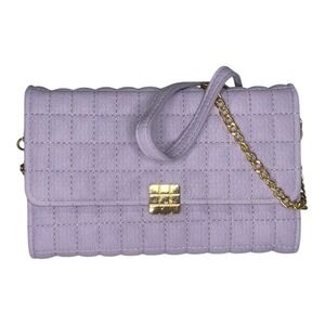 Malibu Skye Lavender Quilted Vegan Leather Wallet on Chain | Crossbody Clutch